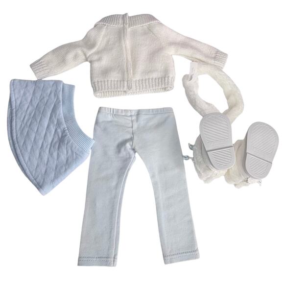 American Girl Enchanting Winter Outfit Doll Skirt Top Legging Boots Headband Box - Picture 3 of 12